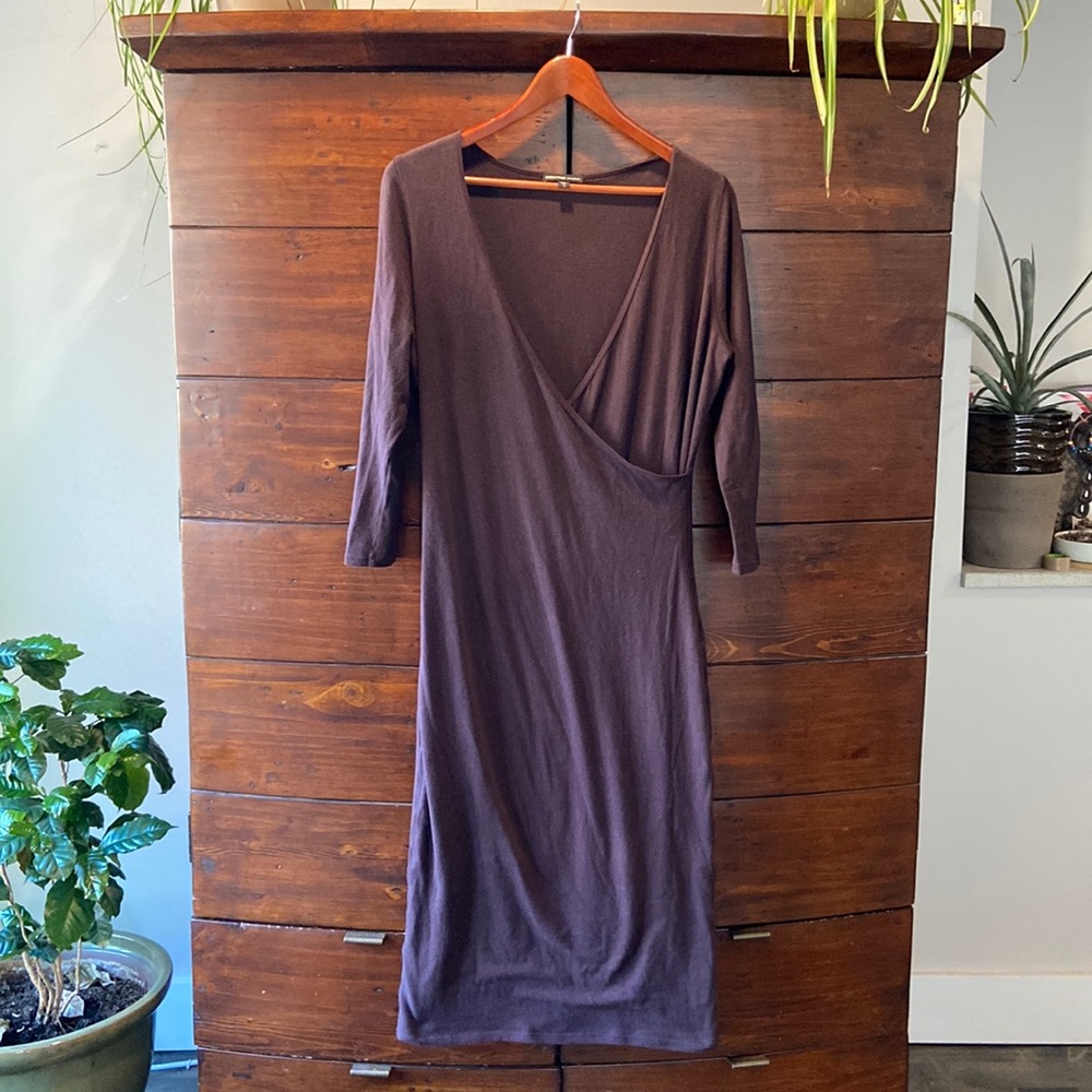 James Perse Sueded Jersey Wrap Dress